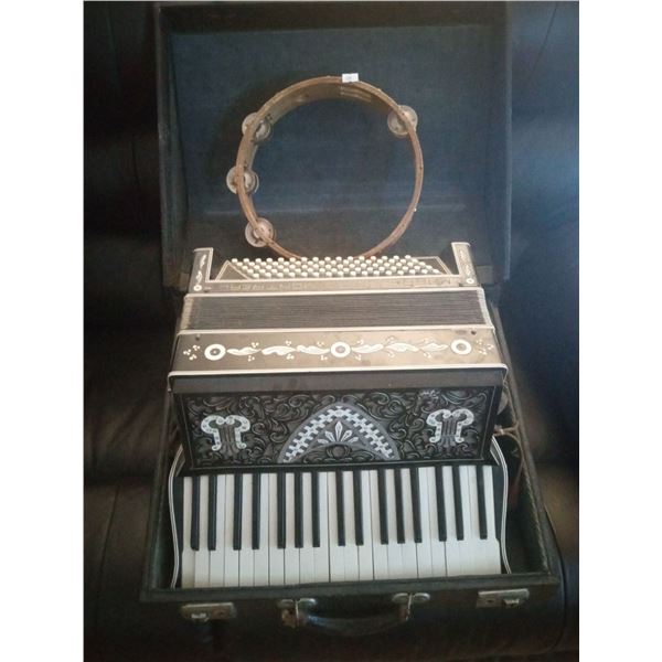 Marrazza Display Accordian With Vintage Tamberine