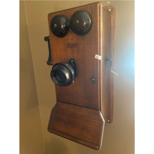 Vintage Wall Mount Telephone With Crank