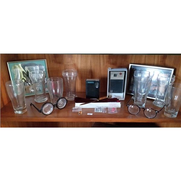 Two Transistor Radios, Alberta Liquor Control Board Glass Set