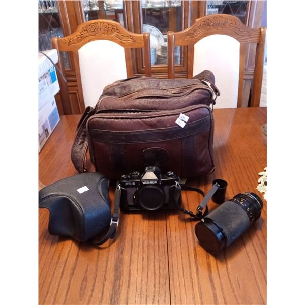 Yashica FX3 Camera And Optex 58mm Skylight Zoom Lense With Diamond Bag Beck Auctions Inc.