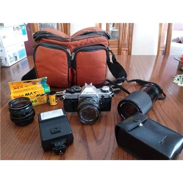 Canon AE-1 MO:1629409 With RMC Tokina 28mm Lense, And  Canon FD Zoom Lense