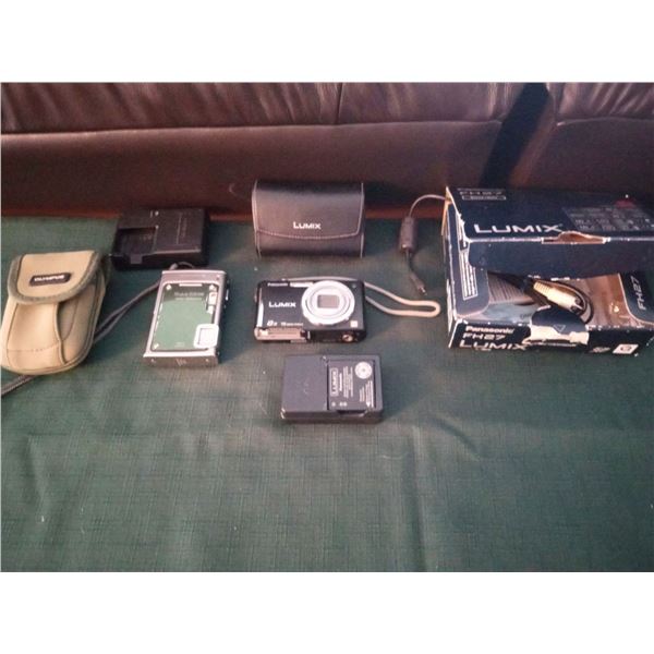 Panasonic DMC-FH27 Digital Camera With Olympus Stylis 1030SW Camera With Battery Chargers