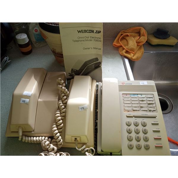 Wall Mounted Phones ( One Has Manual) And Citiizen Business Phone