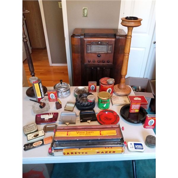 Assortment Of Vintage Tabacco Themed Products