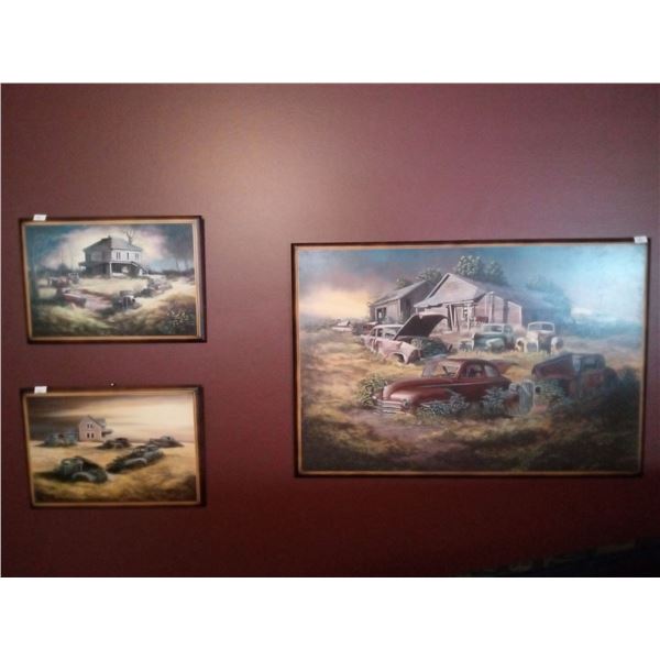 Set Of Antique Truck Themed Wall Art