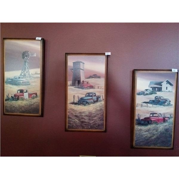 Set Of Antique Truck Themed Wall Art