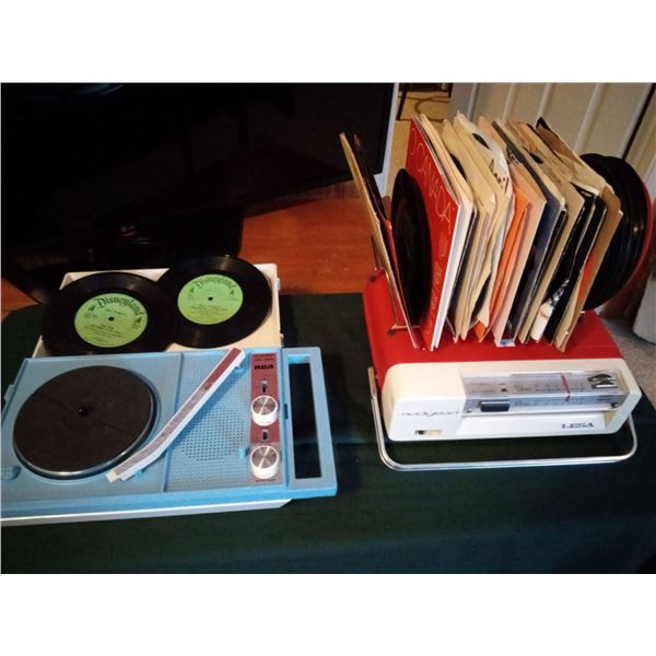 Two Vintage Portable Record Players