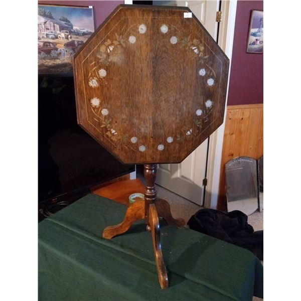 Vintage Wooden Side Table With Foldable Top 23T