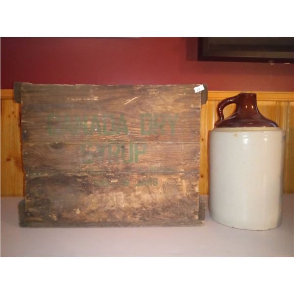 Vintage Jug And Canada Dry Crate