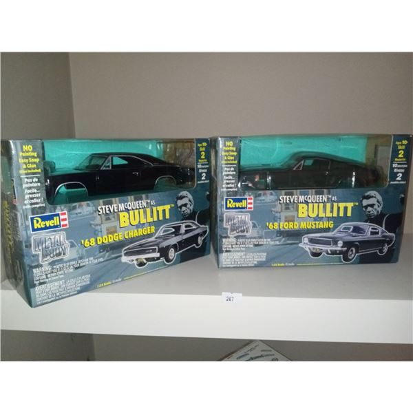 Diecast Revell 1968 Dodge Charger Model Car And 1968 Mustang From The Bullet Movie Set