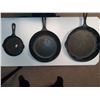 Image 1 : Three Vintage Cast Iron Pans