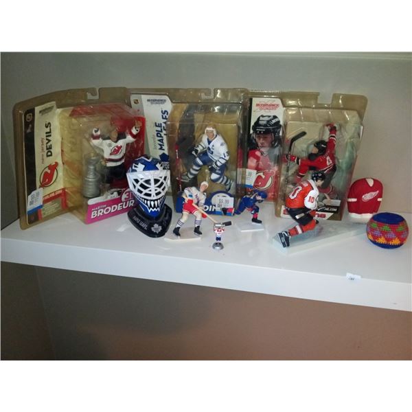 Assortment Of Hockey Figurines Some In Box
