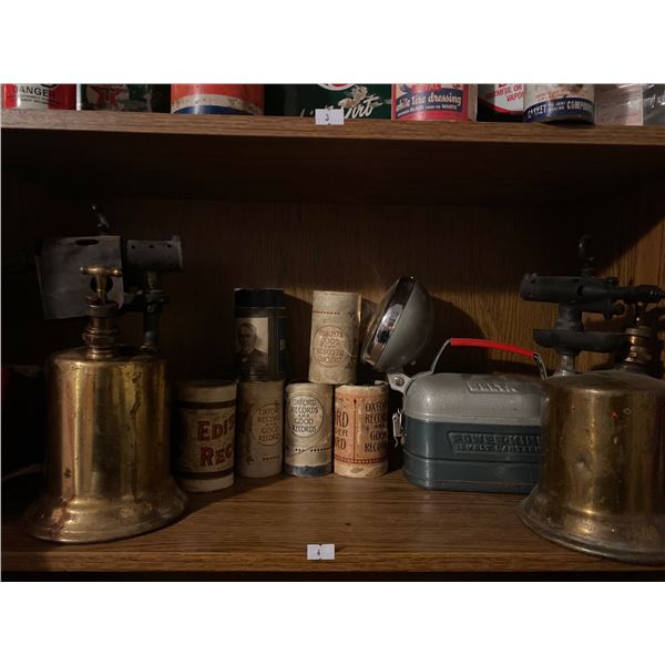 Clayton And Lambert Antique Torches With Vintage Collectables