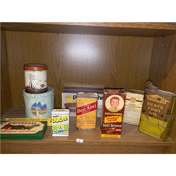 Assortment Of Antique Tins And Collectibles