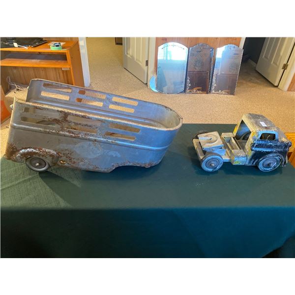 Antique Metal Toy Horse Trailer