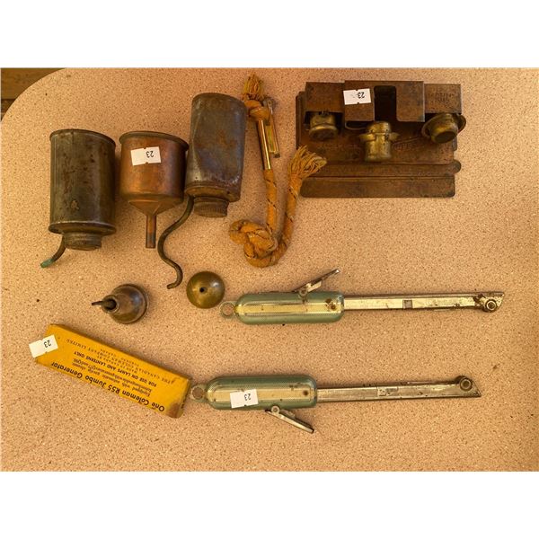Collection Of Antique Oil Lamp Accessories