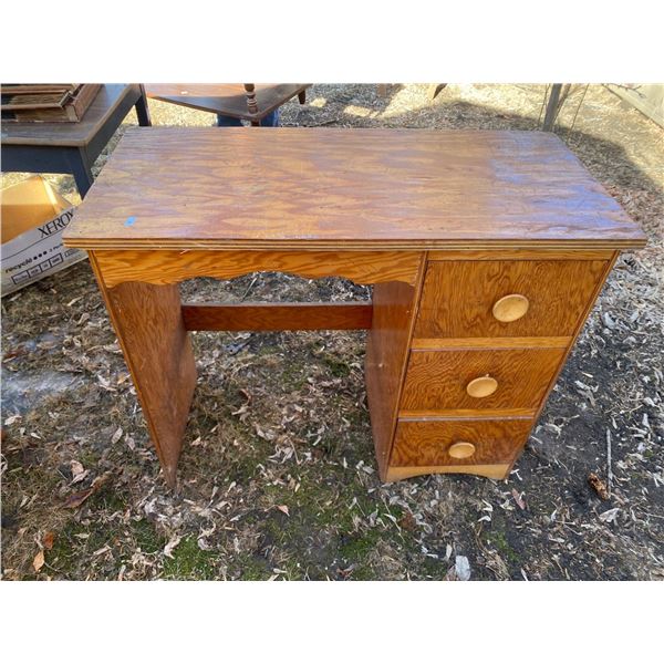 Vintage Wooden Desk And Shelf