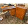 Image 1 : Vintage Wooden Desk And Dresser