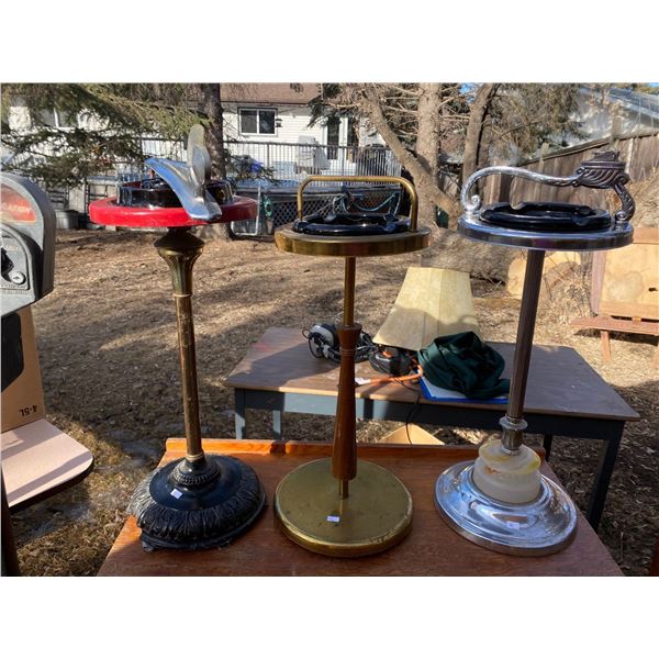 Set Of Three Vintage Standing Ashtrays
