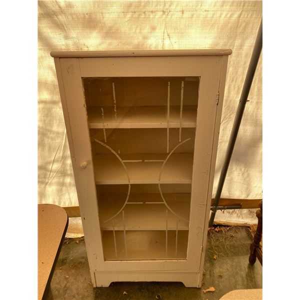 Vintage Glass Door Dresser And Antique Medicine Cabinet