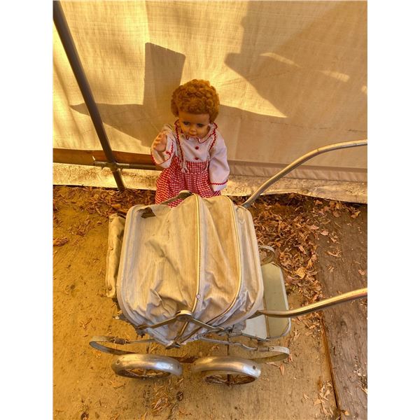 Antique Stroller And Walking Doll