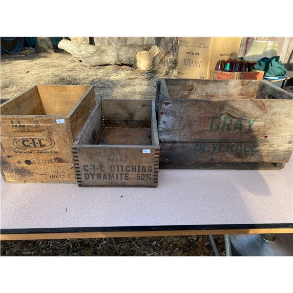Three Antique wooden Crates