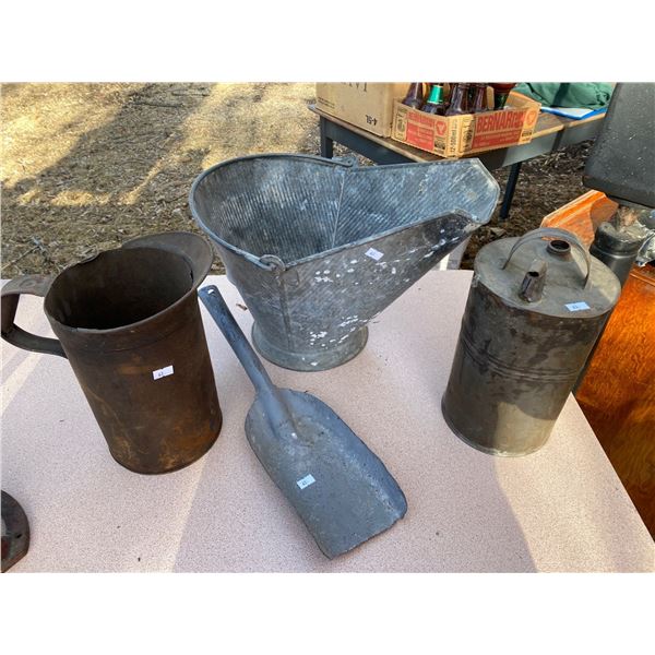 Set Of Antique Coal And Oil Cans