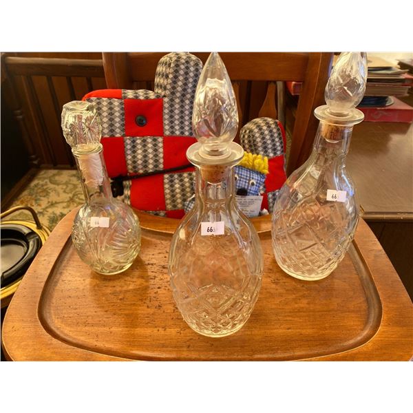 Three Crystal Decanters