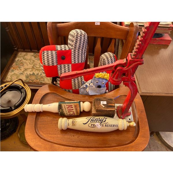 Antique Corker And Bar Tap Handles