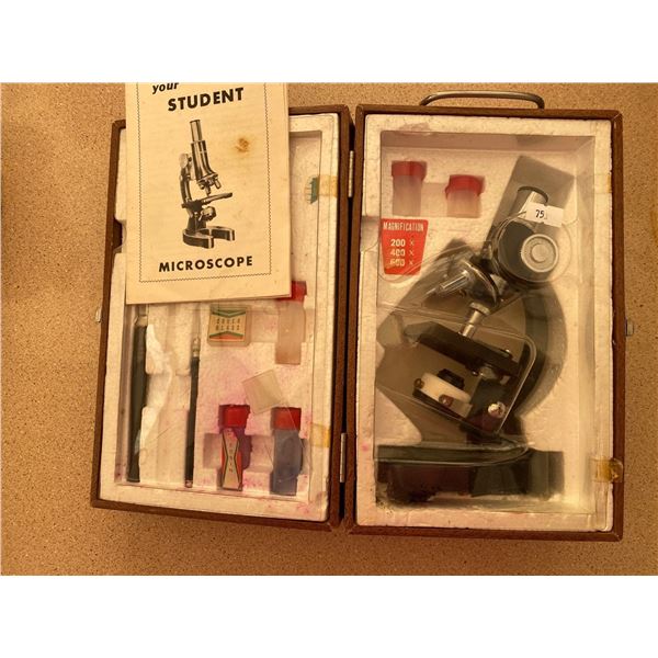 Set Of Vintage Student Microscopes