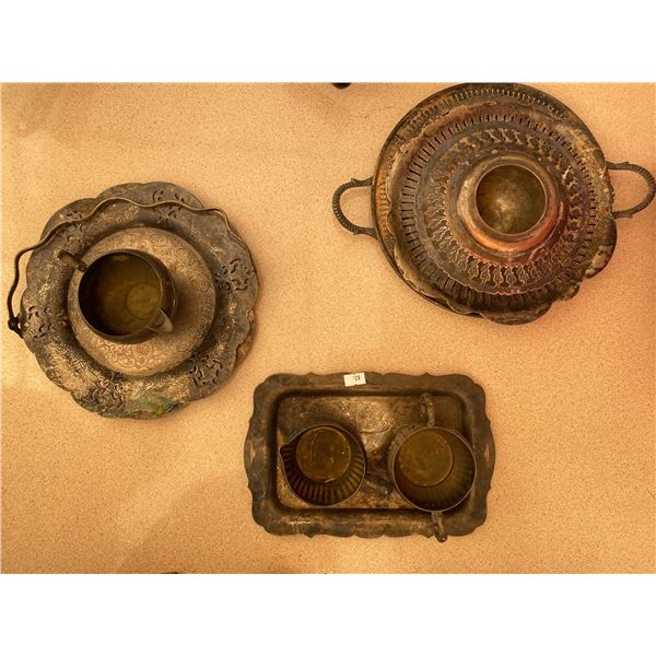 Assortment Of Antique Silver Plated Dishware