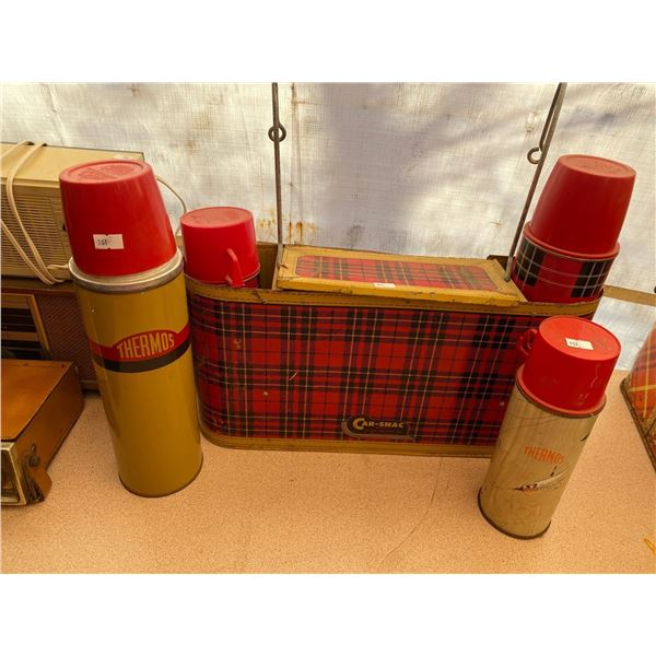 Vintage Car-Snac Cup Holder With Thermoses