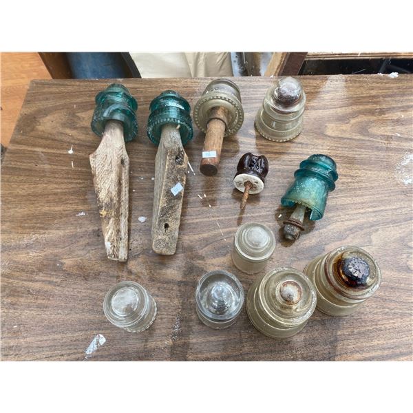 Assortment Of Vintage Glass Insulators