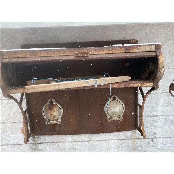 Top Half Of Antique Stove With Vintage Washboard (Broken )