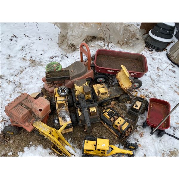 Large Assortment Of Vintage Toy Trucks
