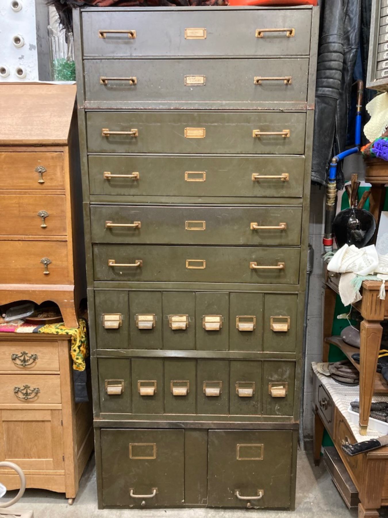 ANTIQUE STEEL STACKABLE, FILE CABINET! INDUSTRIAL! HEAVY DUTY BARRISTER ...