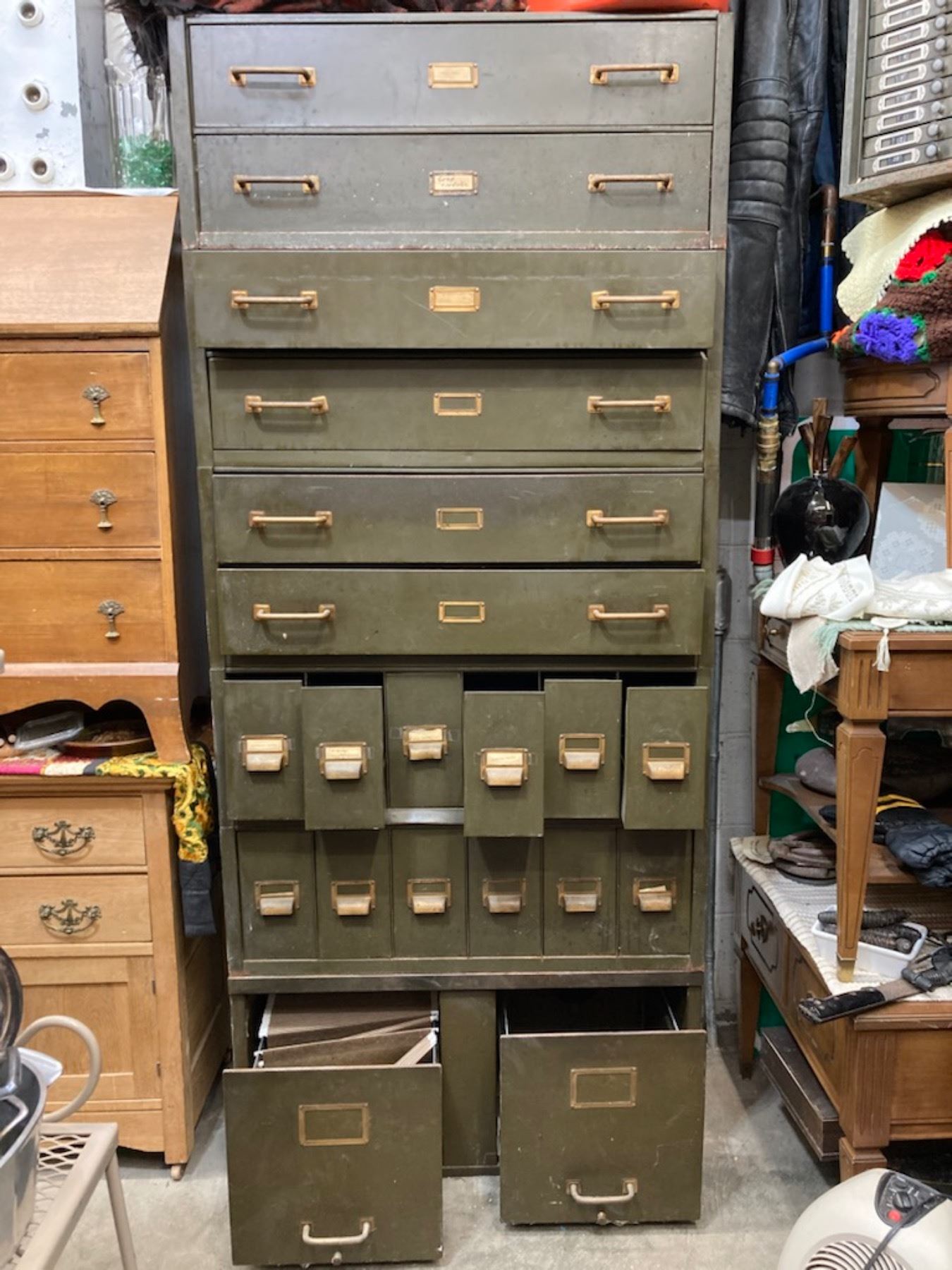 ANTIQUE STEEL STACKABLE, FILE CABINET! INDUSTRIAL! HEAVY DUTY BARRISTER ...
