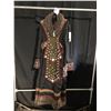 Image 1 : BLACK/BROWN MEDIEVAL ROBE INCLUDING BREAST PLATE AND COLLAR, DAILY COSTUME RENTAL $95.00