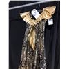 Image 2 : GOLD/BLACK LADIES RUFFLED SLEEVELESS DRESS COSTUME, DAILY RENTAL $85.00