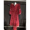 Image 2 : RED EMBROIDERED  LADIES FRENCH RENAISSANCE ROYAL DRESS COSTUME, DAILY RENTAL $135.00