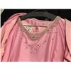 Image 3 : PINK VINTAGE DRESS WITH HAND SEWN BEADWORK ADORNMENTS AT NECK AND ARM, DAILY RENTAL $75.00