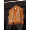 Image 3 : BROWN/GREEN/ORANGE 70'S VINTAGE SHAG VEST, LIGHT BLUE SKIRT, DAILY RENTAL $50.00