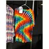 Image 2 : 2 60'S RAINBOW TIE DYE SHIRTS, AND 1 PATTERNED TOP, DAILY RENTAL $30.00