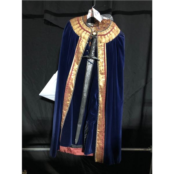 GOLD/BLUE MAYAN STYLE CLOAK COSTUME, DAILY RENTAL $90.00