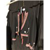 Image 2 : BLACK/RED SPANISH MATADOR STYLE JACKET AND PANTS COSTUME, DAILY RENTAL $90.00