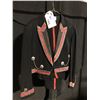 Image 3 : BLACK/RED SPANISH MATADOR STYLE JACKET AND PANTS COSTUME, DAILY RENTAL $90.00