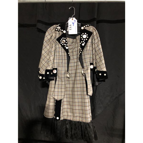 TARTAN 1895 LADIES DRESS AND JACKET COSTUME, DAILY RENTAL $115.00