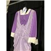 Image 2 : PURPLE AND WHITE STRIPE 1880'S LADIES DRESS, DAILY RENTAL $105.00