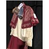 Image 2 : RED/CREAM 1895 LADIES SHAWL, BLOUSE AND HAT, DAILY RENTAL $115.00