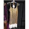 Image 2 : GOLD/WHITE FLAPPER DRESS AND PURPLE/BROWN FLAPPER DRESS COSTUMES, DAILY RENTAL $65.00